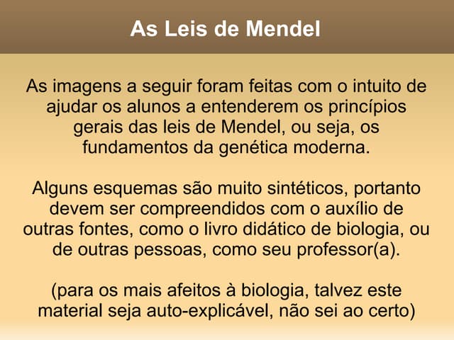 1a e 2a Leis de Mendel - Ensino Médio