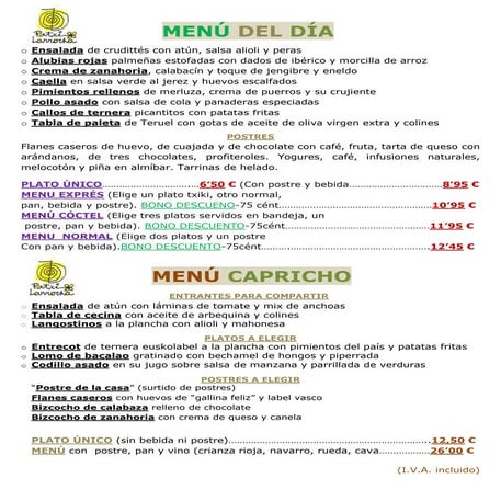 Menú del día | PDF