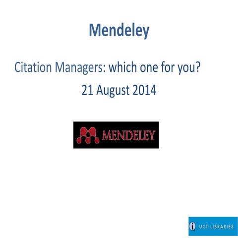 Mendeley August 2014