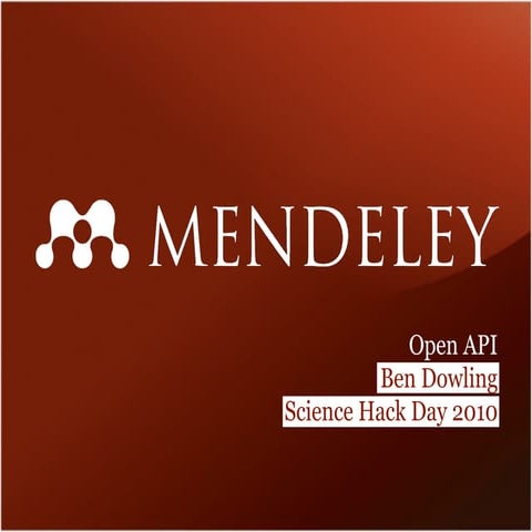 Mendeley Open API