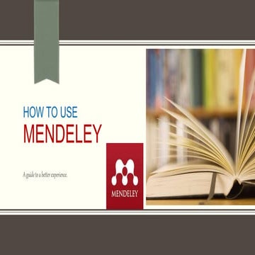 MENDELEY  Baiscs for references