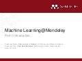Machine Learning @ Mendeley