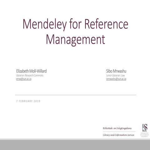Mendeley for Reference Management