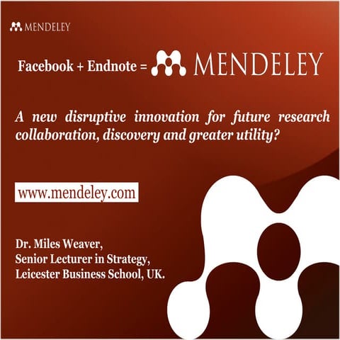 Facebook + Endnote = MENDELEY