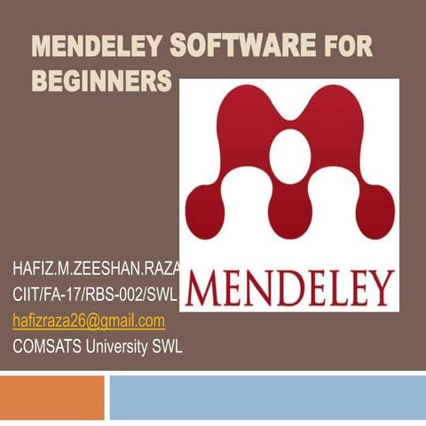 Mendeley software beginers