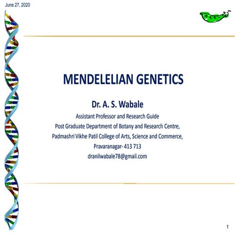 Mendelian genetics1