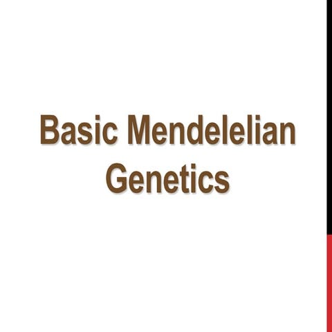 Mendelian Genetics 