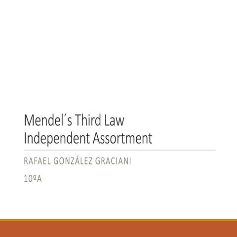 Mendel´s third law; Law of Independent Assortment