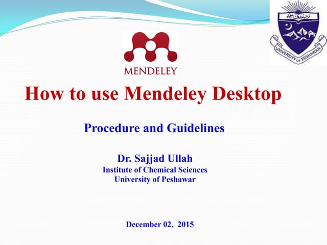 Mendeley Desktop Reference Manager