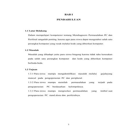 Mendiagnosis Permasalahan PC dan Periferal