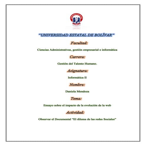 Mendoza daniela ensayo de el dilema de las rdes sociales