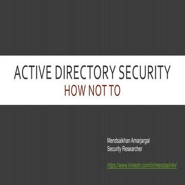 MNSEC 2018 - Active Directory - how not to
