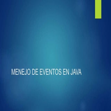 Menejo de eventos en java introduccion