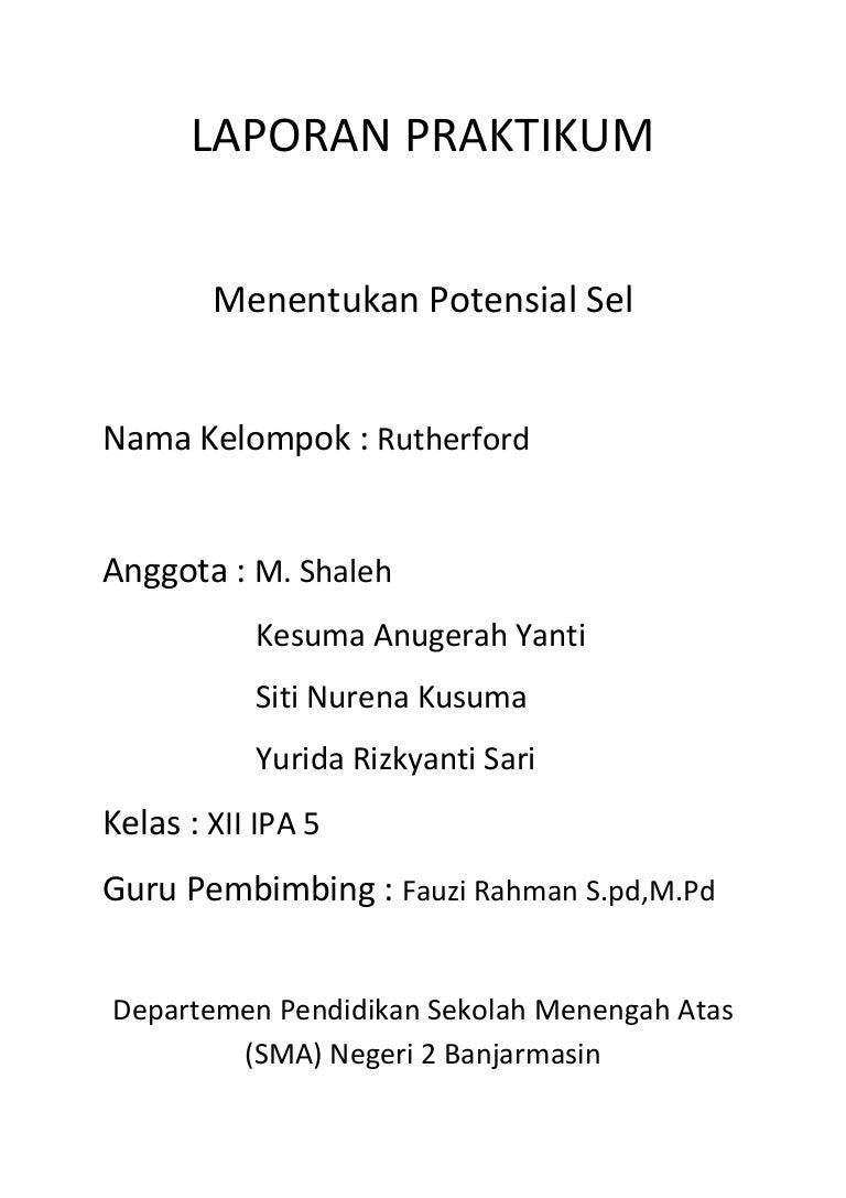 Laporan Menentukan Potensial Sel