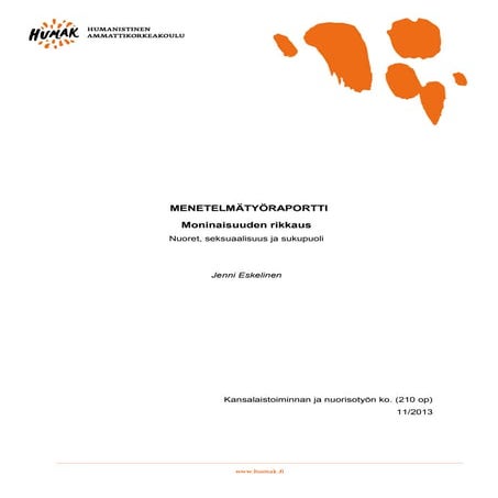 Moninaisuuden rikkaus. Nuoret, seksuaalisuus ja sukupuoli.