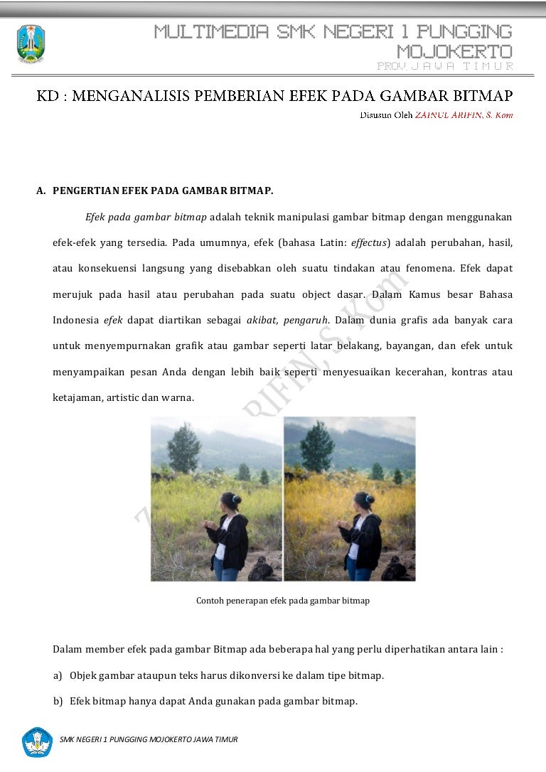 KD : Menganalisis pemberian efek pada gambar bitmap