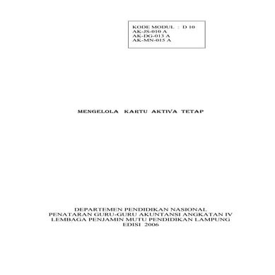 Mengelola kartu aktiva tetap