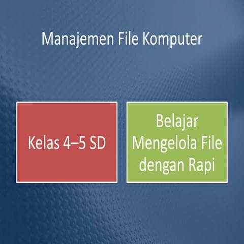 Manajemen File Komputer untuk Siswa Kelas 4-5 SD: Cara Mengelola File ...