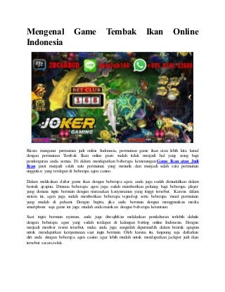Mengenal game tembak ikan online indonesia