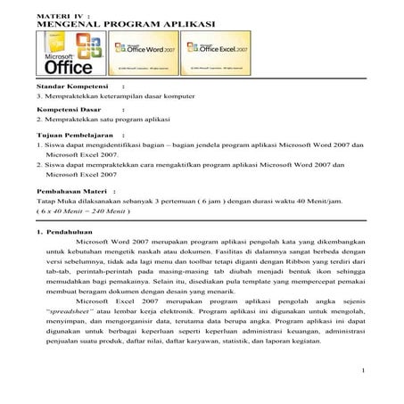 Materi 4 : Mengenal program aplikasi