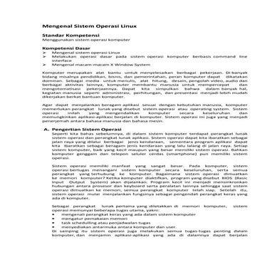 Mengenal sistem operasi linux