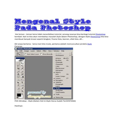 Mengenal style pada photoshop