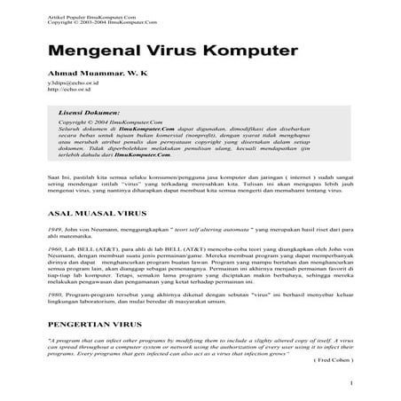 Mengenal virus komputer