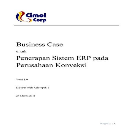 Mengevaluasi kasus bisnis contoh laporan business case