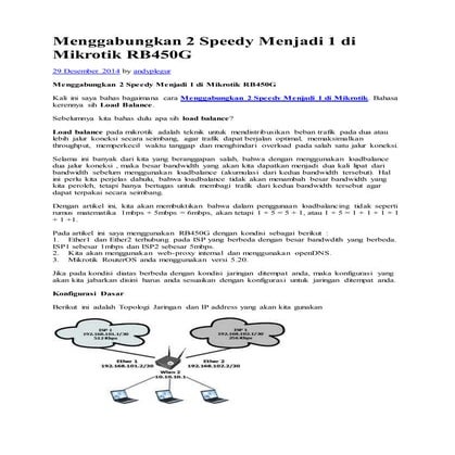 Menggabungkan 2 speedy menjadi 1 di mikrotik