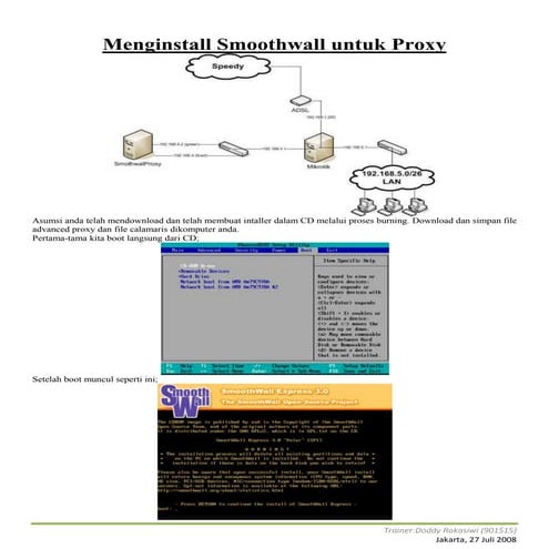 Menginstall smoothwall untuk webproxy