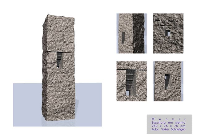 Menhir colocado em rotunda de Lagos