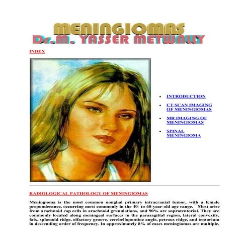 Topic of the month: Radiological pathology of meningiomas