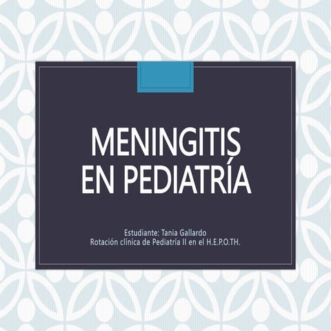 Meningitis en Pediatría