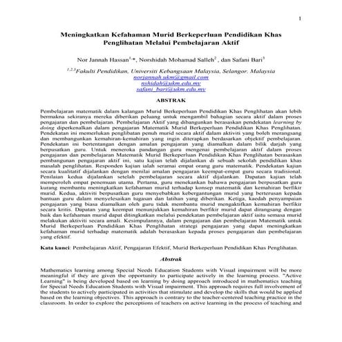 Meningkatkan kefahaman murid BERKEPERLUAN KHAS