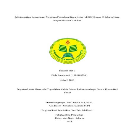 Meningkatkan kemampuan membaca dengan metode card sort