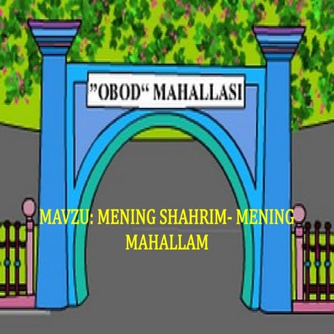 Mening mahallam mavzusida slayd mening mahallam | PPTX