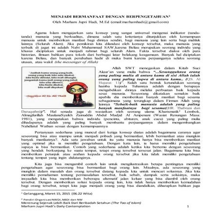 Menjadi bermanfaat dengan pengetahuan