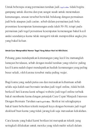 agen dan bandar taruhan judi togel toto online indonesia selebtoto