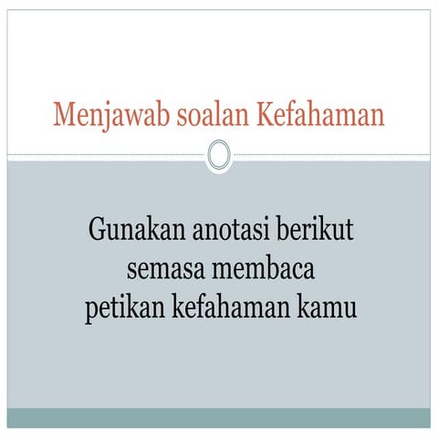 Menjawab soalan kefahaman