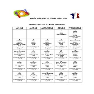 Menú noviembre francés