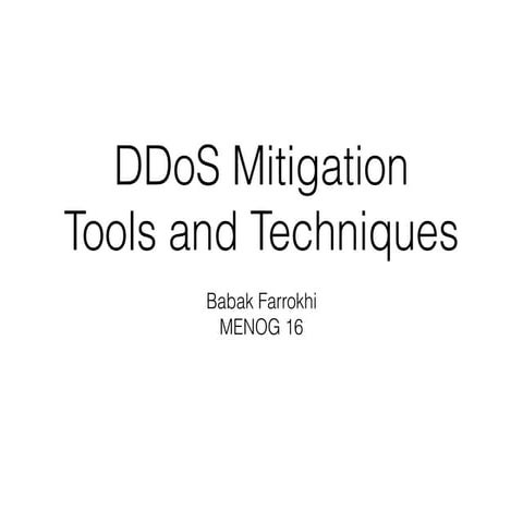DDoS Mitigation Tools and Techniques
