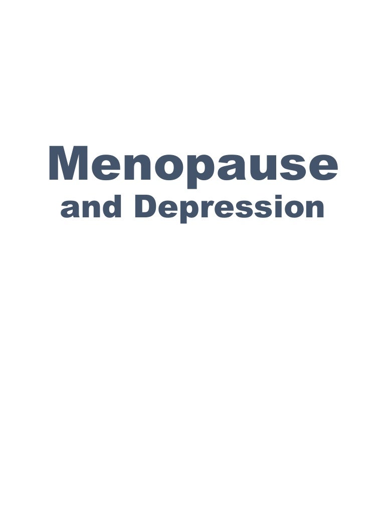 Menopause and depression