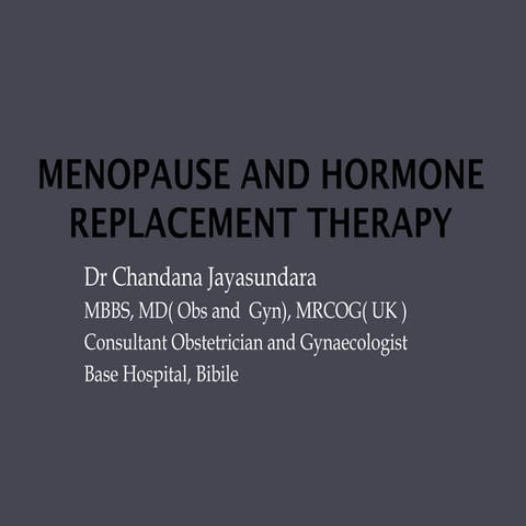 Hormone replacement therapy | PPT