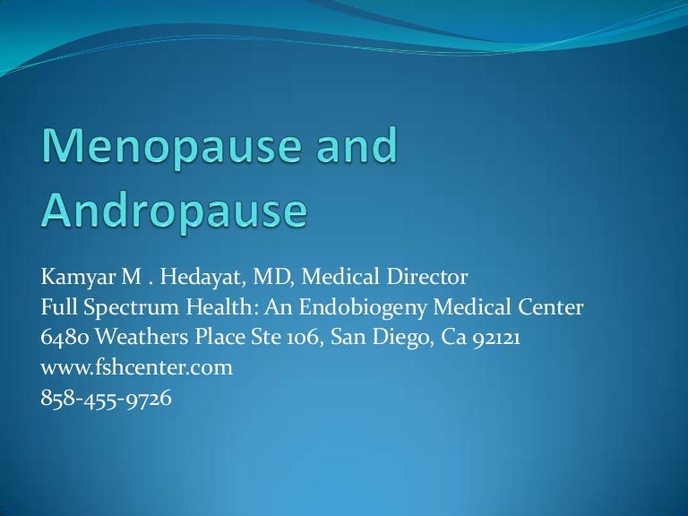 Menopause andropause