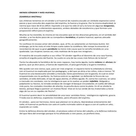 Menos cóndor y más huemul