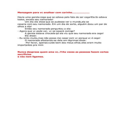 Mensagem Para Vc Analisar Com Carinho