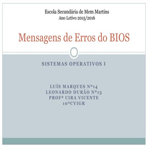 Mensagens de erro do BIOS