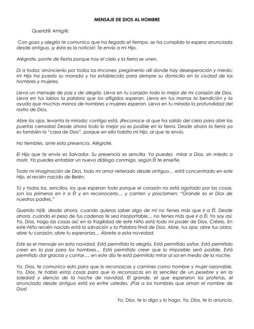 Mensaje de dios al hombre
