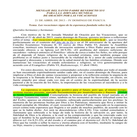 Mensaje del santo padre benedicto xvi   español (1)