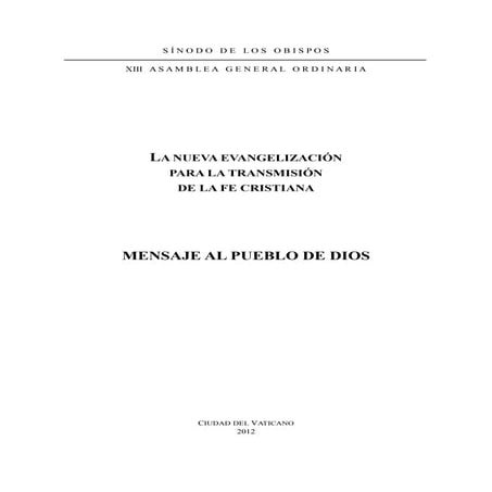 Mensaje del sínodo 2012 al pueblo de dios